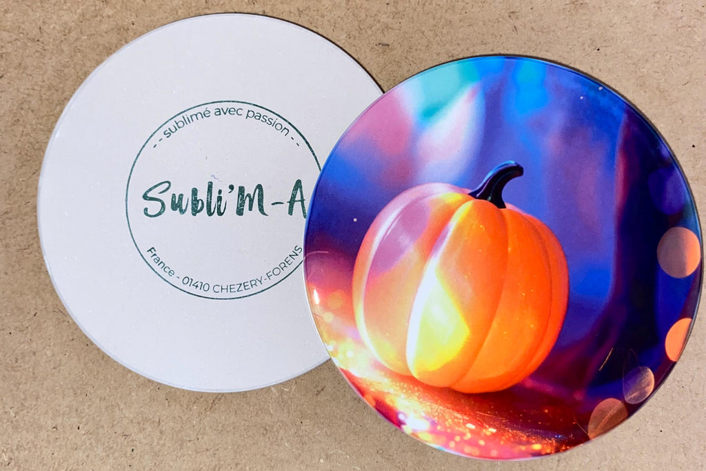 Lot 4 sous-verres/dessous de tasses, sous-bocks, céramiques, ronds, thème Halloween féérique