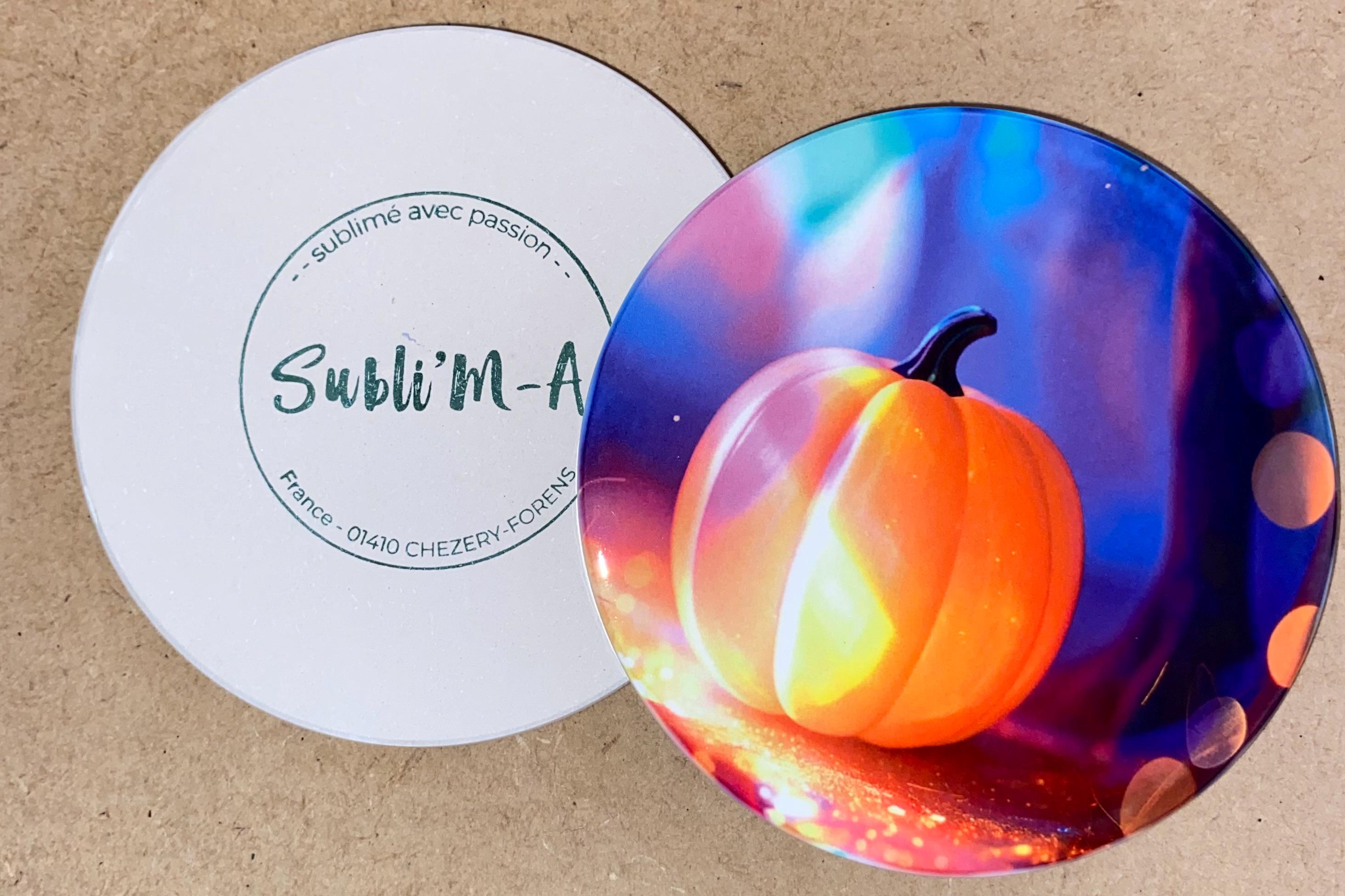 Lot 4 sous-verres/dessous de tasses, sous-bocks, céramiques, ronds, thème Halloween féérique