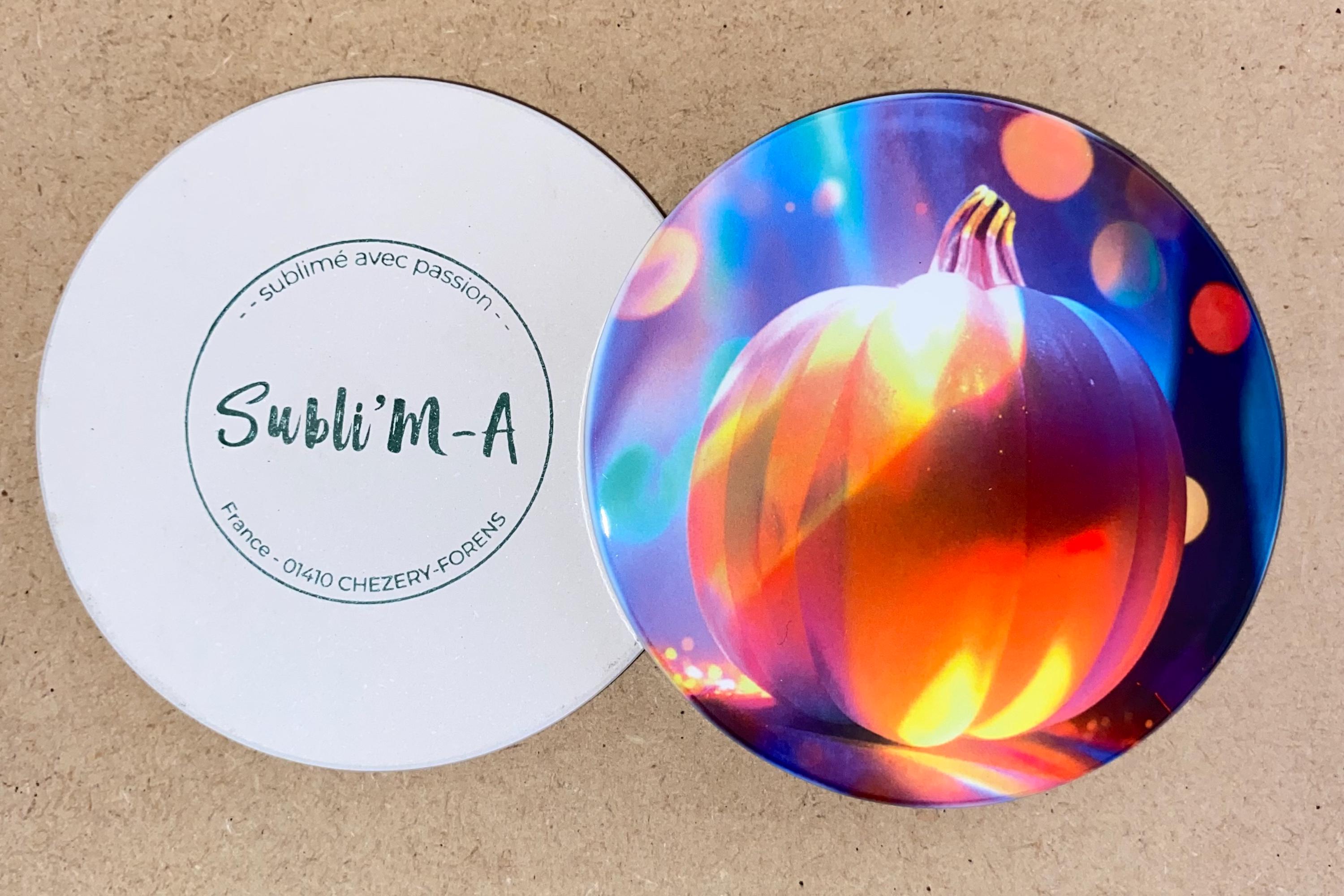 Lot 4 sous-verres/dessous de tasses, sous-bocks, céramiques, ronds, thème Halloween féérique